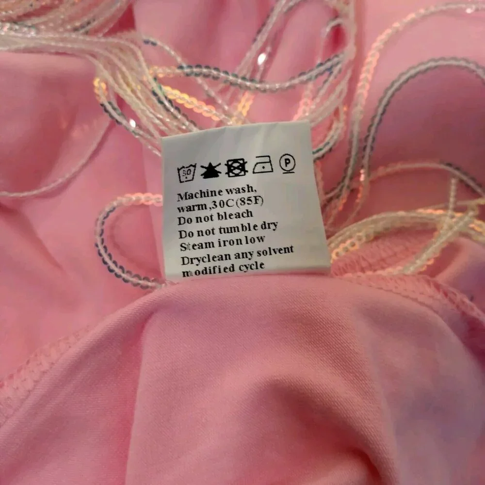 Cowboy T Shirt Large Pink Cropped Silver Fringe Western Cowgirl Crop Top - Picture 11 of 15